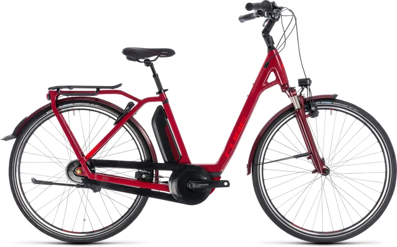 Cube Town Hybrid Pro 400 Step Thru Electric Bike 2018 Red