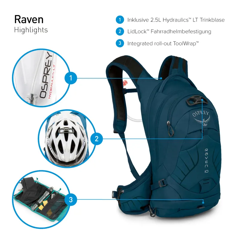 Osprey Raven 10 Womens Hydration Pack 2.5L Blue Emerald-2