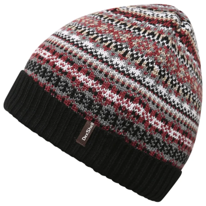 Dex Fair Isle Beanie Hat Red