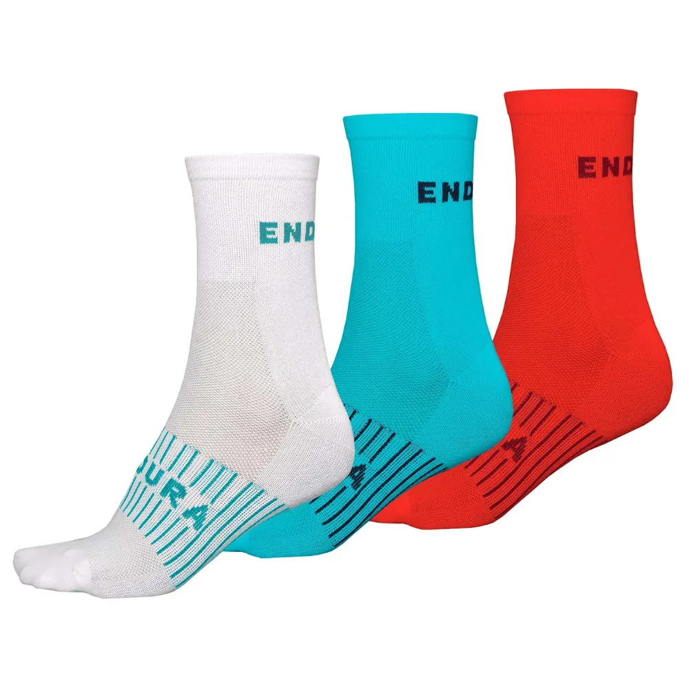 Endura Endura Coolmax Race Womens Socks Triple Pack Pacific Blue