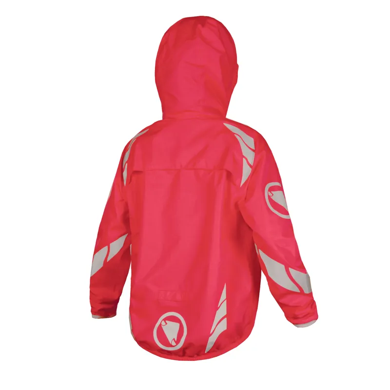 Endura Luminite Kids Hooded Jacket Hi Vis Pink-1