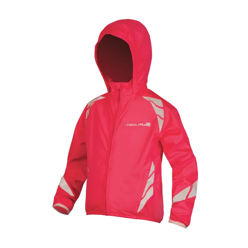 Endura Luminite Kids Hooded Jacket Hi Vis Pink