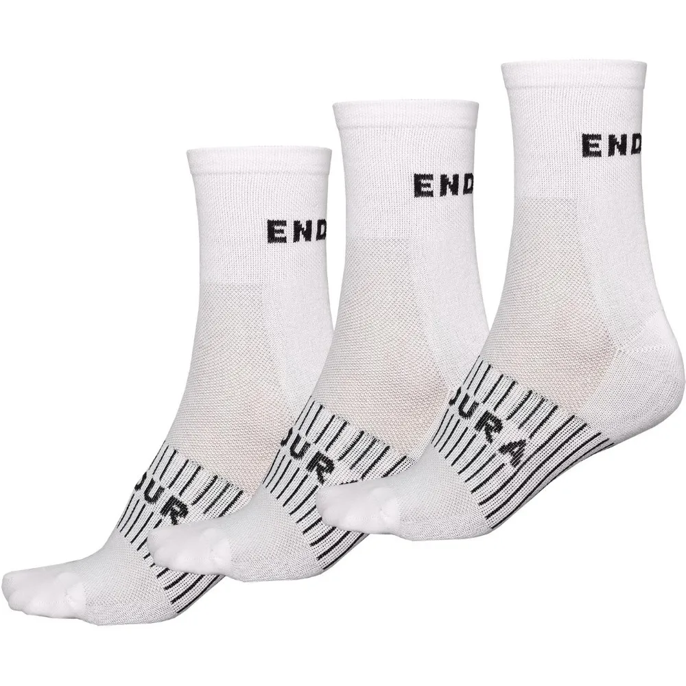Image of Endura Coolmax Race Cycling Sock 3 Pack White