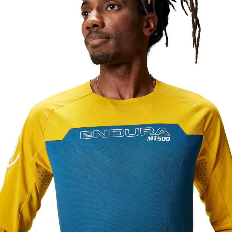 Endura MT500 Burner LS MTB Jersey Blue Steel-2