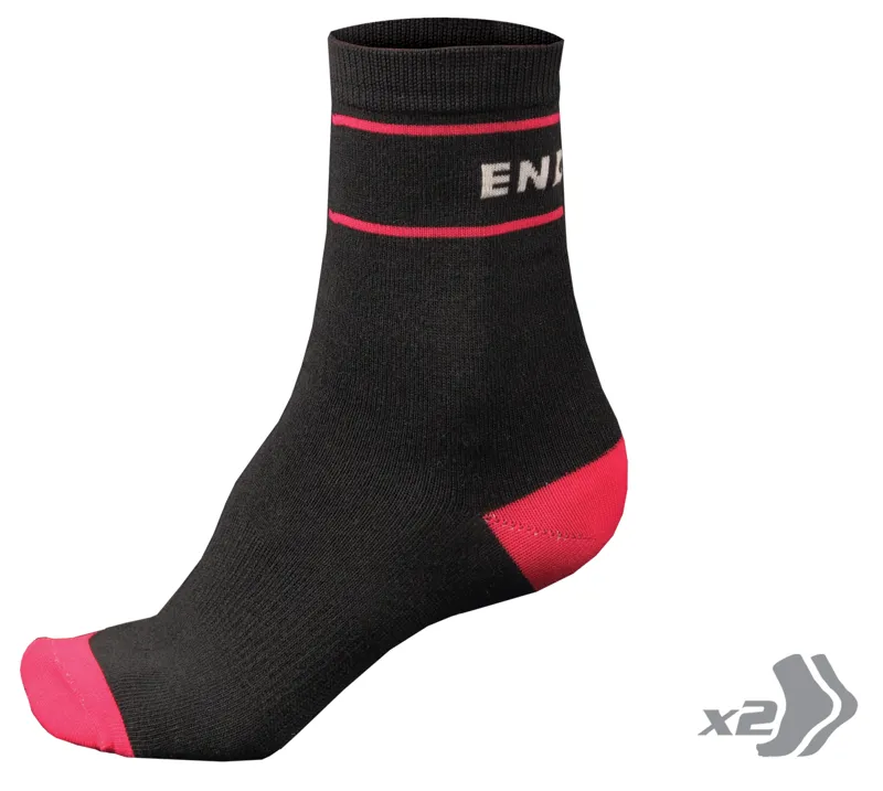 Endura Retro Womens Twin Pack Black