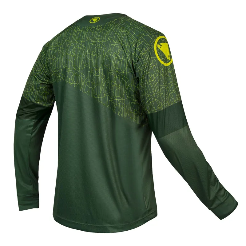 Endura MT500 LS Print Jersey LTD Forest Green-1