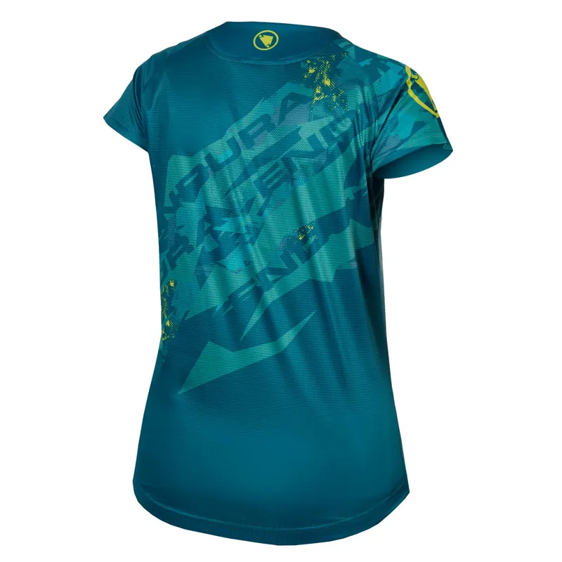 Endura SingleTrack Print SS Womens Tee LTD Kingfisher Blue-1