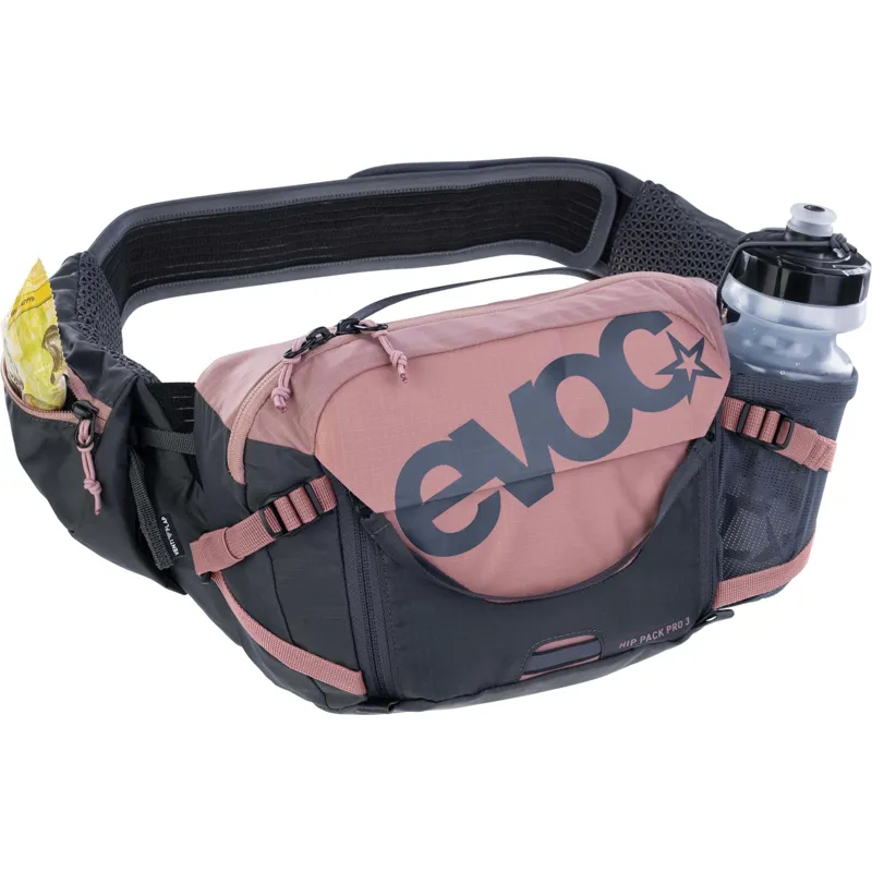 Evoc Hip Pack Pro Hydration Pack 3L and 1.5L Bladder Dusty Pink/Carbon Grey-3