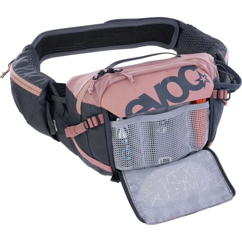 Evoc Hip Pack Pro Hydration Pack 3L and 1.5L Bladder Dusty Pink/Carbon Grey-4