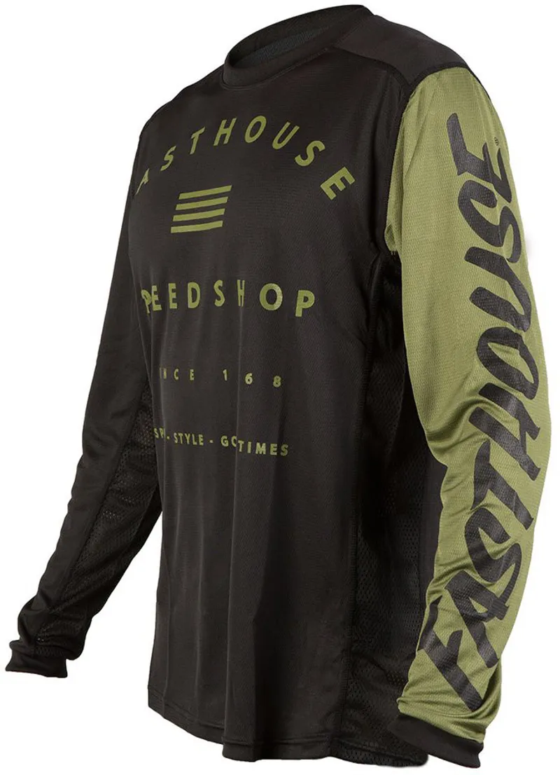 Fasthouse Fastline Speed Shop LS Jersey Black/Olive-2