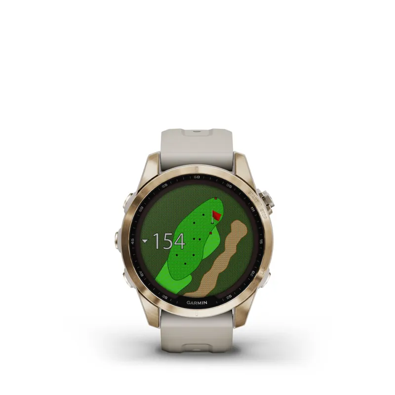 Garmin Fenix 7S Sapphire GPS Watch Cream Gold Titanium/Light Sand Band-3