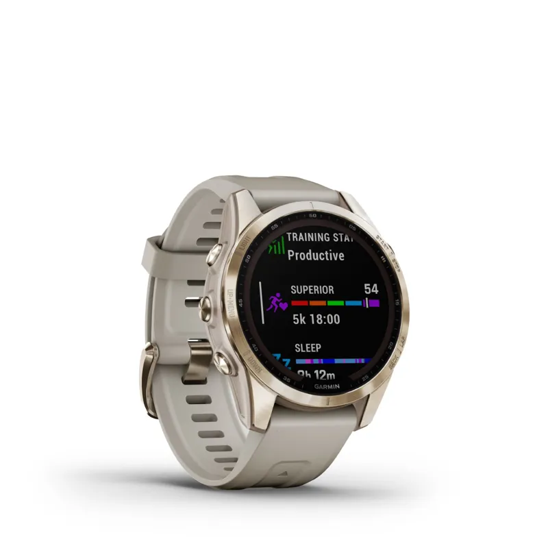 Garmin Fenix 7S Sapphire GPS Watch Cream Gold Titanium/Light Sand Band-6