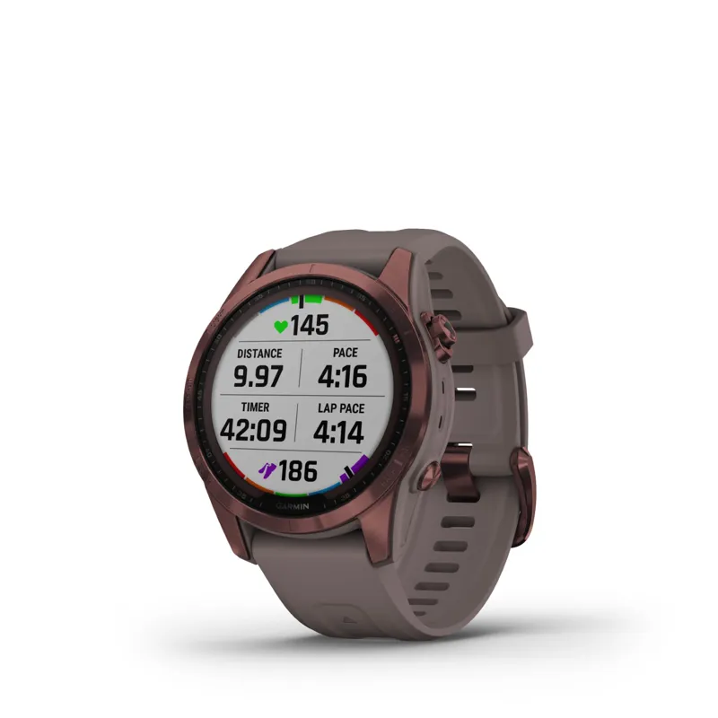 Garmin Fenix 7S Sapphire GPS Watch Dark Bronze Titanium/Shale Grey Band-1