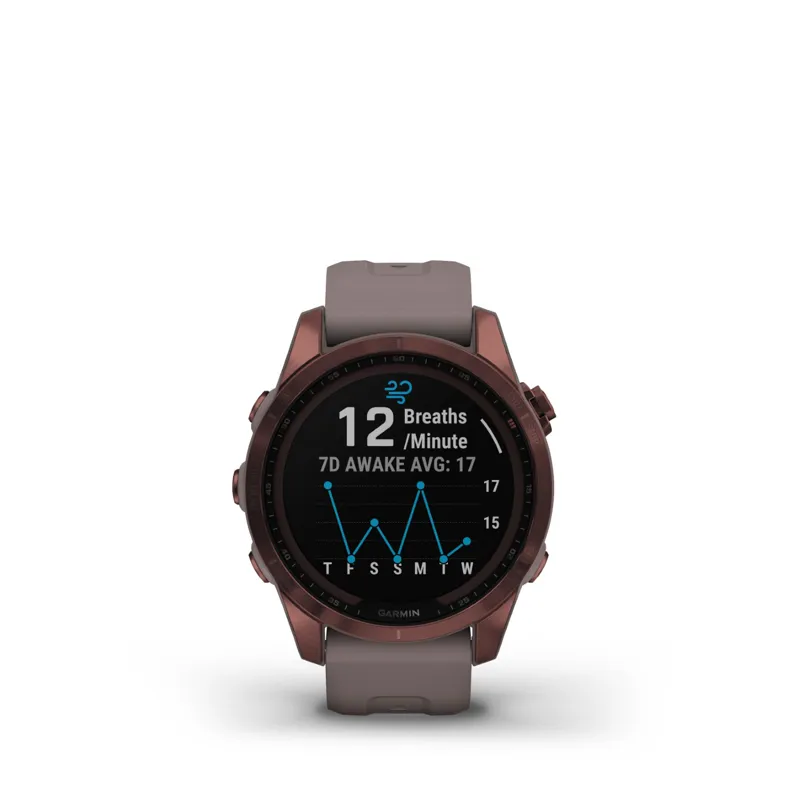 Garmin Fenix 7S Sapphire GPS Watch Dark Bronze Titanium/Shale Grey Band-3