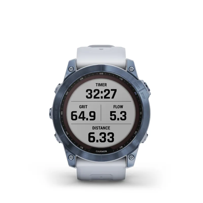 Garmin Fenix 7X Sapphire GPS Watch Mineral Blue DLC Titanium/Whitestone Band-5