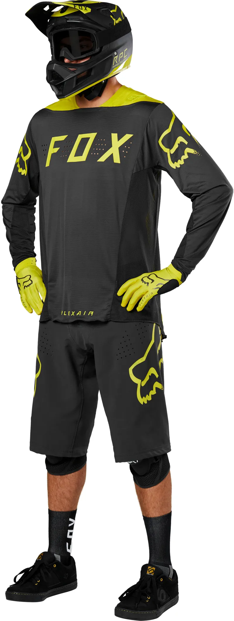 Fox Rampage Pro Carbon Moth Full Face Helmet Black/Yellow-7