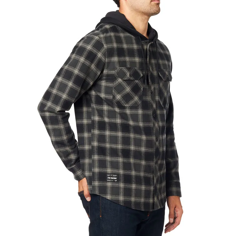 Fox Avalon Hooded Flannel Shirt Black-2