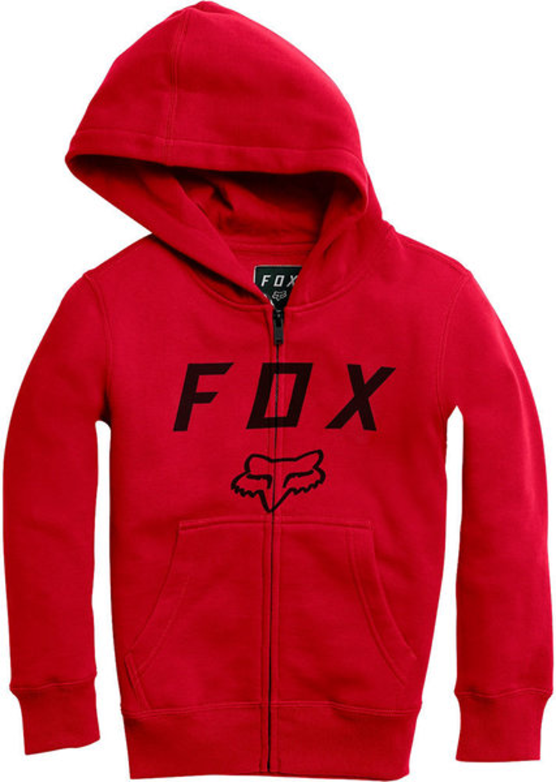 FOX Youth Legacy Moth Zip Fleece Hoodie Chilli Red-1