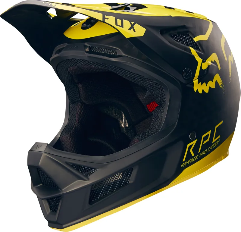 Fox Rampage Pro Carbon Moth Full Face Helmet Black/Yellow
