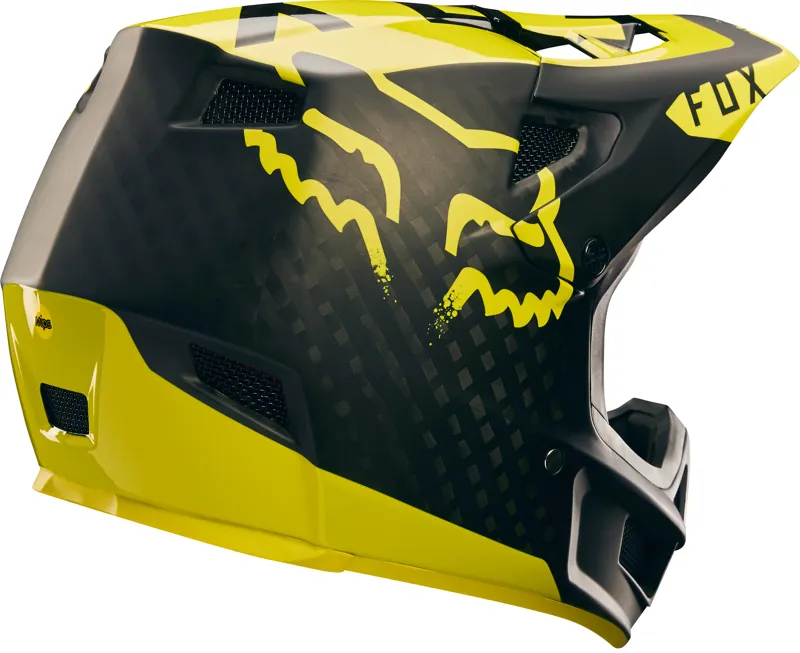 Fox Rampage Pro Carbon Moth Full Face Helmet Black/Yellow-3