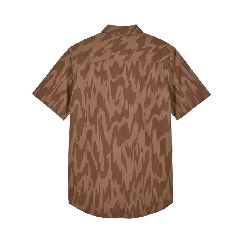 Fox Swarmer Woven Short Sleeve Shirt Chai Brown-1
