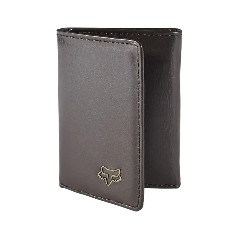 Fox Trifold Leather Wallet Brown