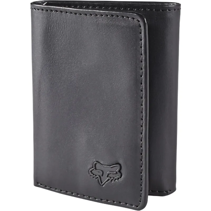 Fox Trifold Leather Wallet Black