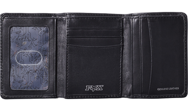 Fox Trifold Leather Wallet Black-2