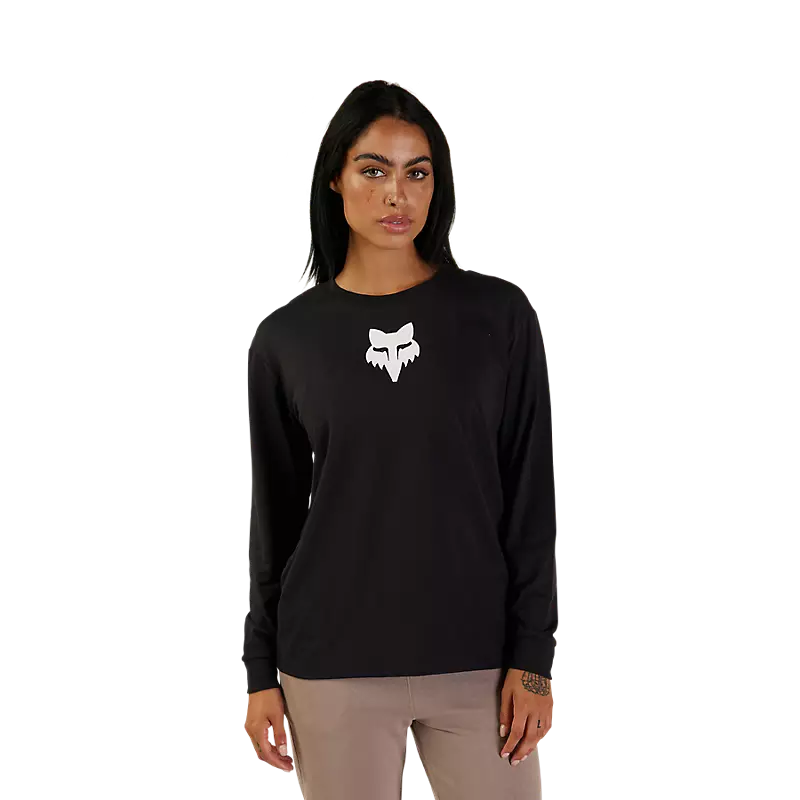 Fox Womens Fox Head Long Sleeve Basic Tee Black-2