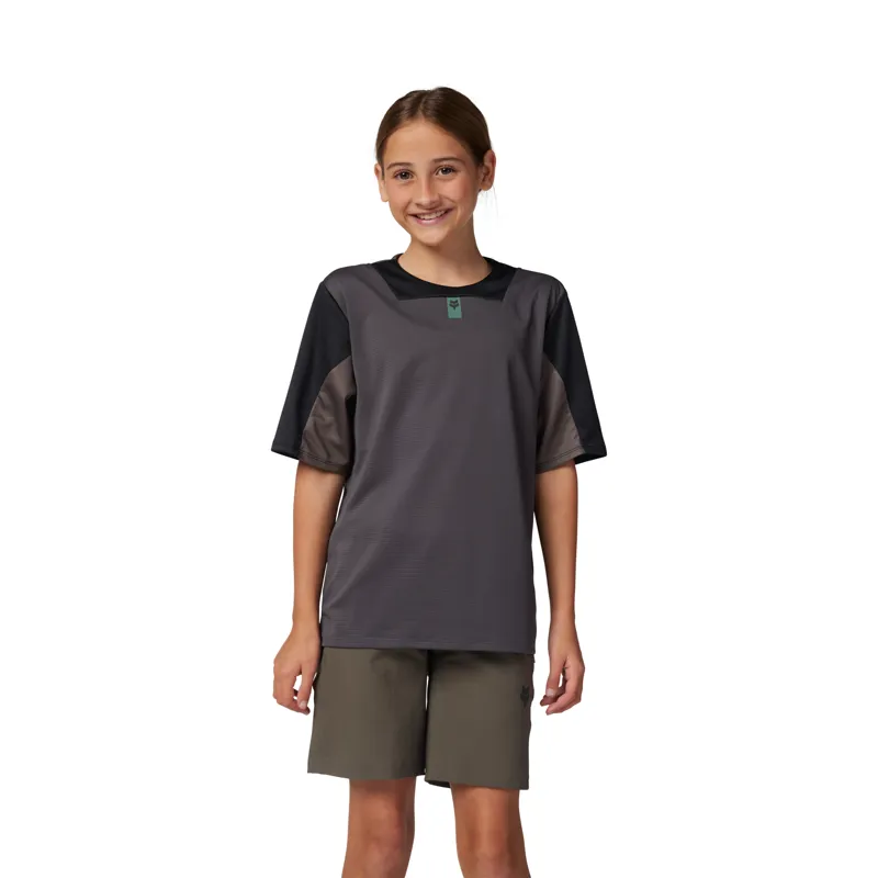 Fox Youth Defend SS Jersey Graphite-2