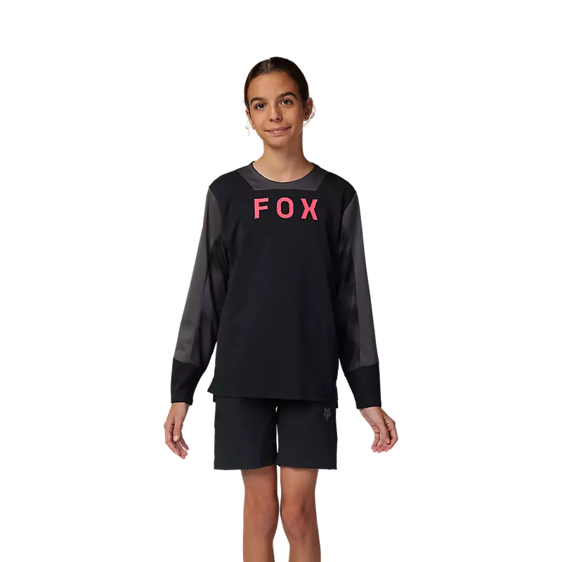 Fox Youth Defend Taunt LS Jersey Black-1