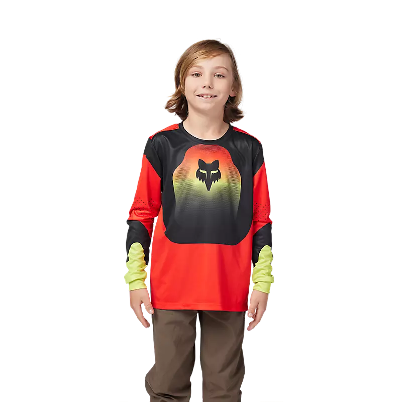 Fox Youth Ranger Revise LS Jersey Red Yellow-2