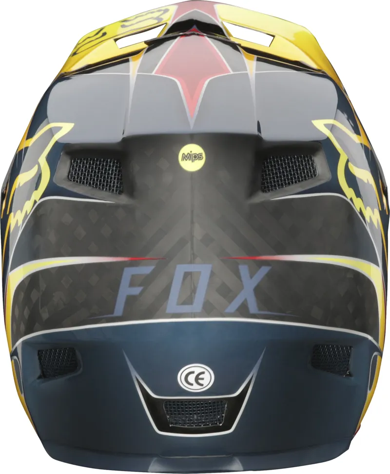 Fox Rampage Pro Carbon Kustom Mips Full Face Helmet Navy/Yellow-4