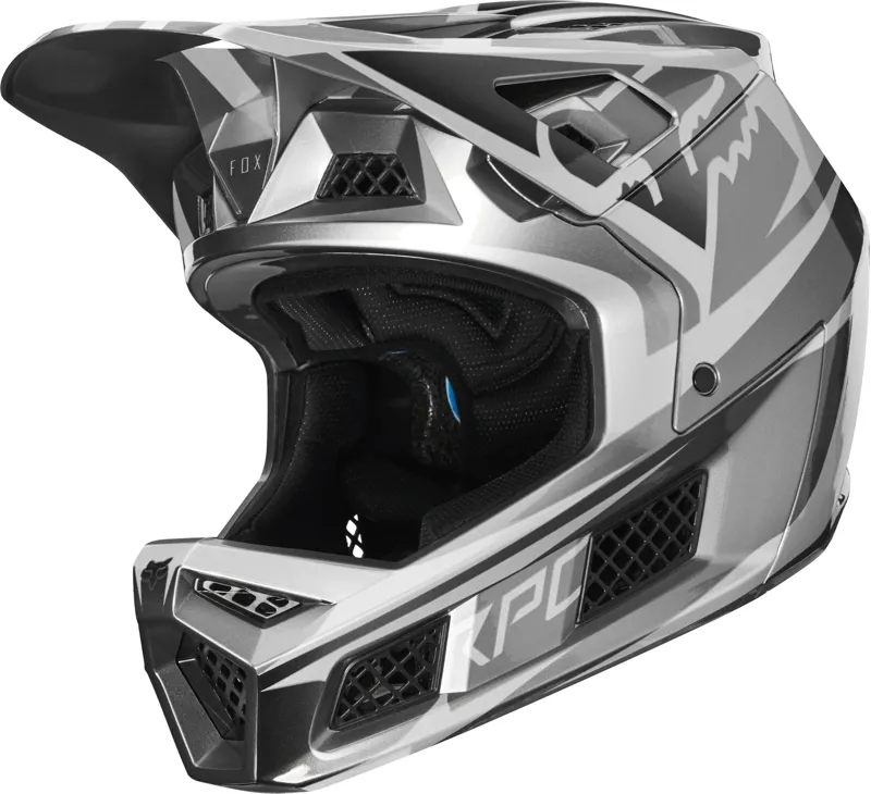 Fox Rampage Pro Carbon Full Face Helmet Beast Metallic Silver-1