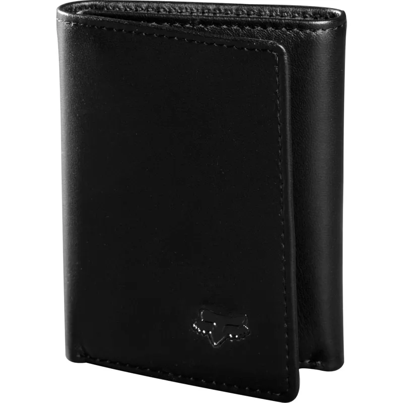 Fox Trifold Leather Wallet Black