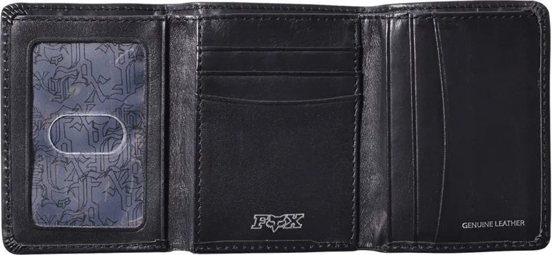 Fox Trifold Leather Wallet Black-2
