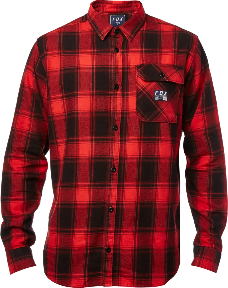 Fox Voyd Flannel LS Shirt Black/Red