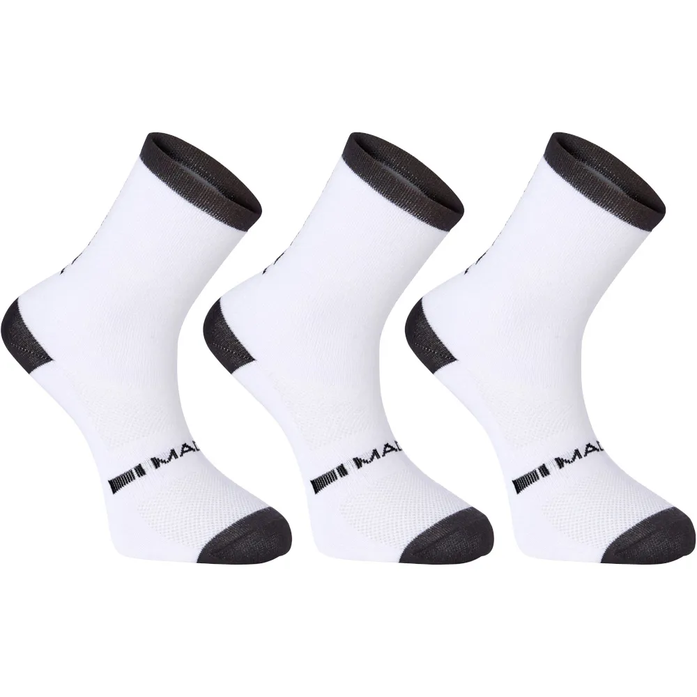Image of Madison Freewheel Coolmax Mid Sock Triple Pack White