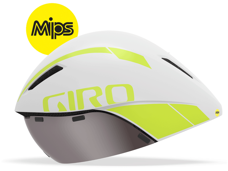 Giro Aerohead Mips Aero/Tri Road Helmet Matte White/Citron