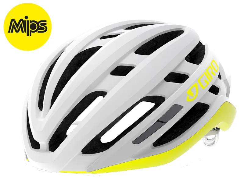Giro Agilis Mips Womens Road Helmet Matte White/Citron