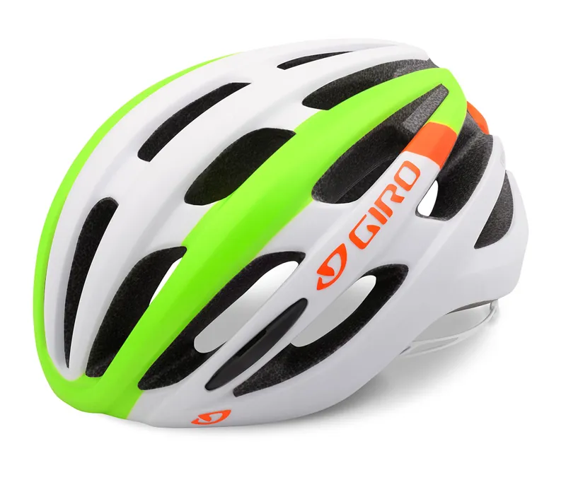 Giro Foray Road Bike Helmet Matt White/Lime/Flame