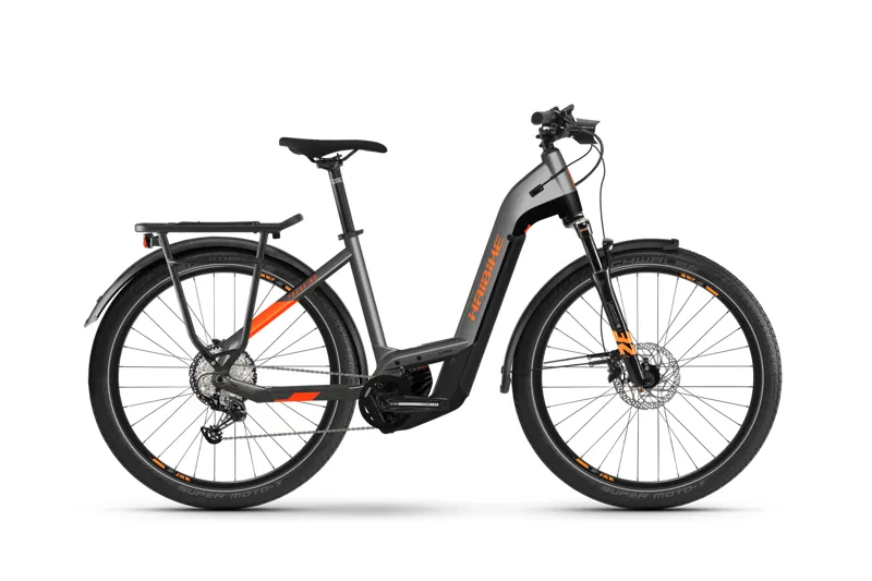 Haibike Trekking 10 Low Step Electric Bike 2022 Titan/Lava/Black 