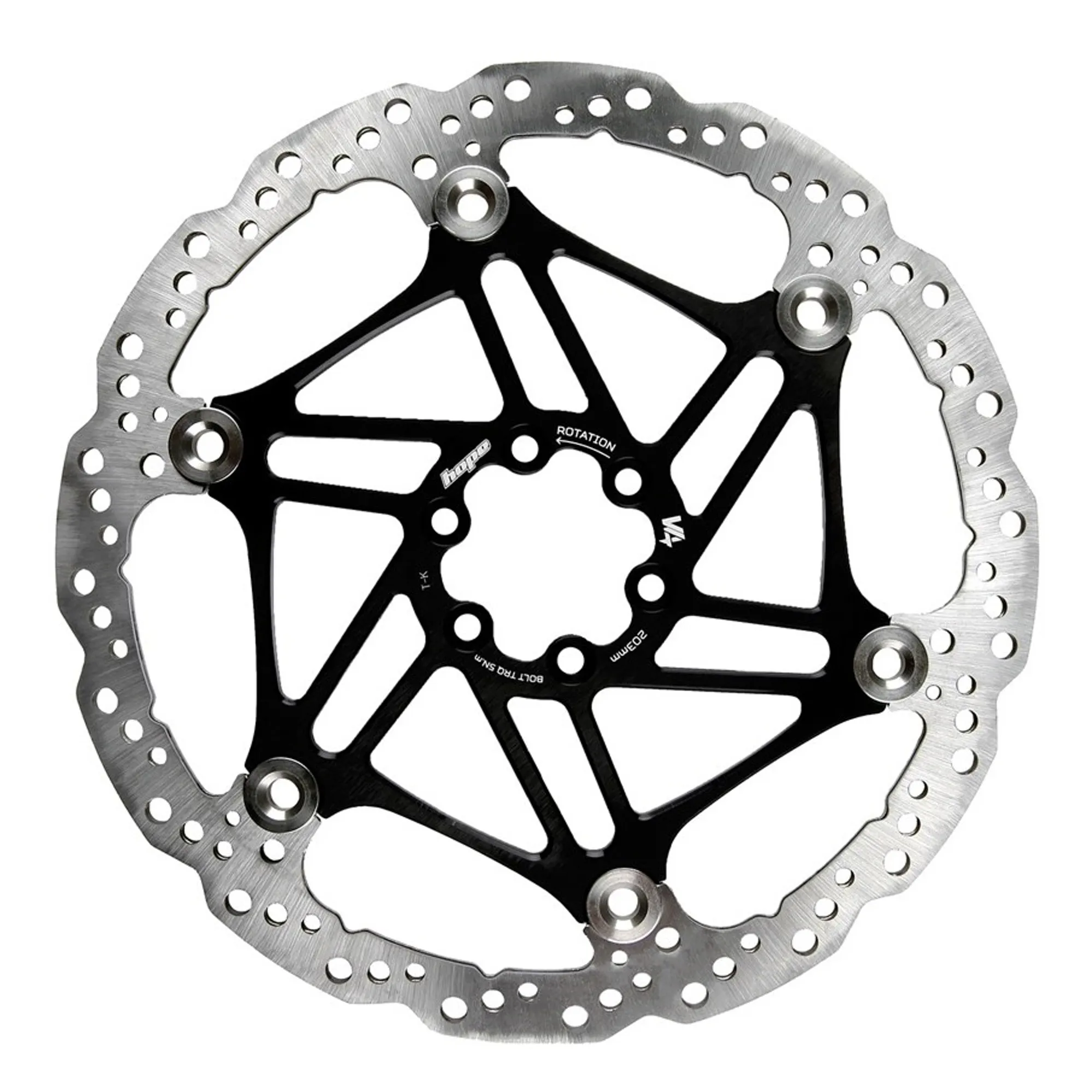 Hope V4 Vented 6 Bolt Floating Disc Rotor Black