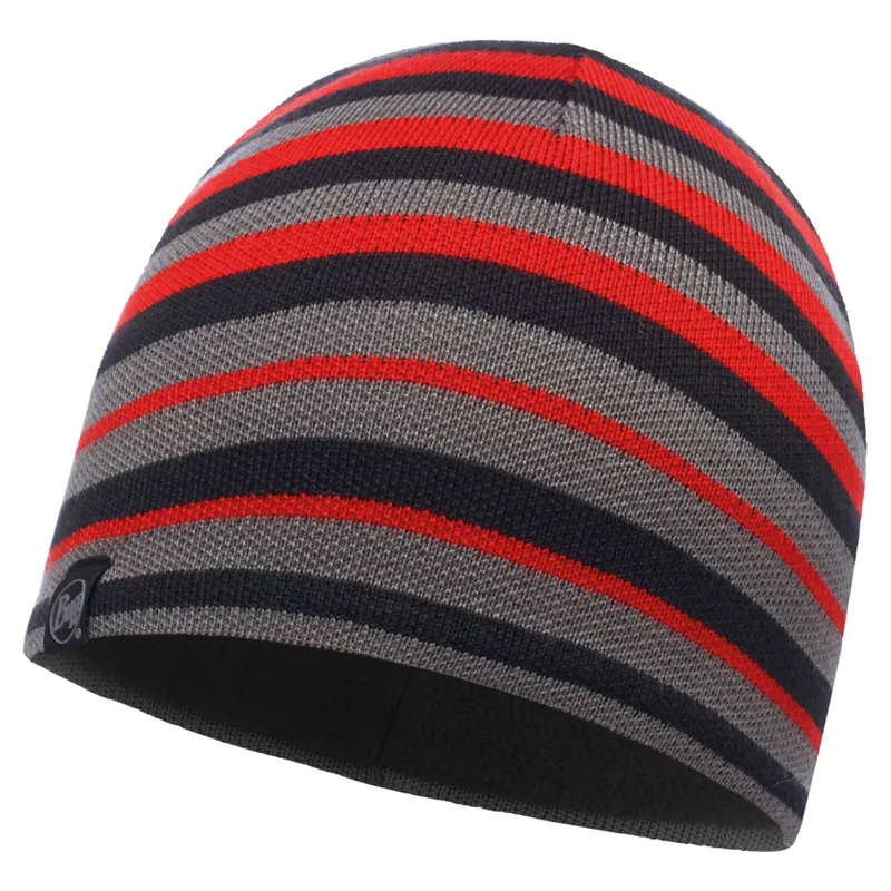Buff Knitted Hat Laki Stripes/Grey