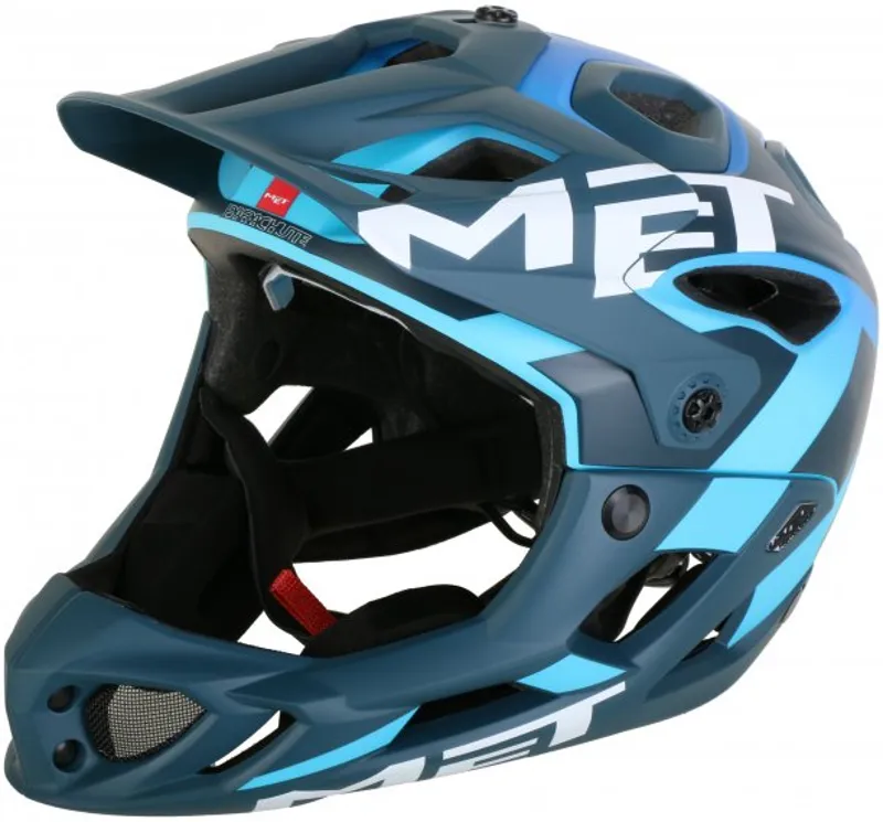 MET Parachute Full Face Helmet BLue/Cyan-1
