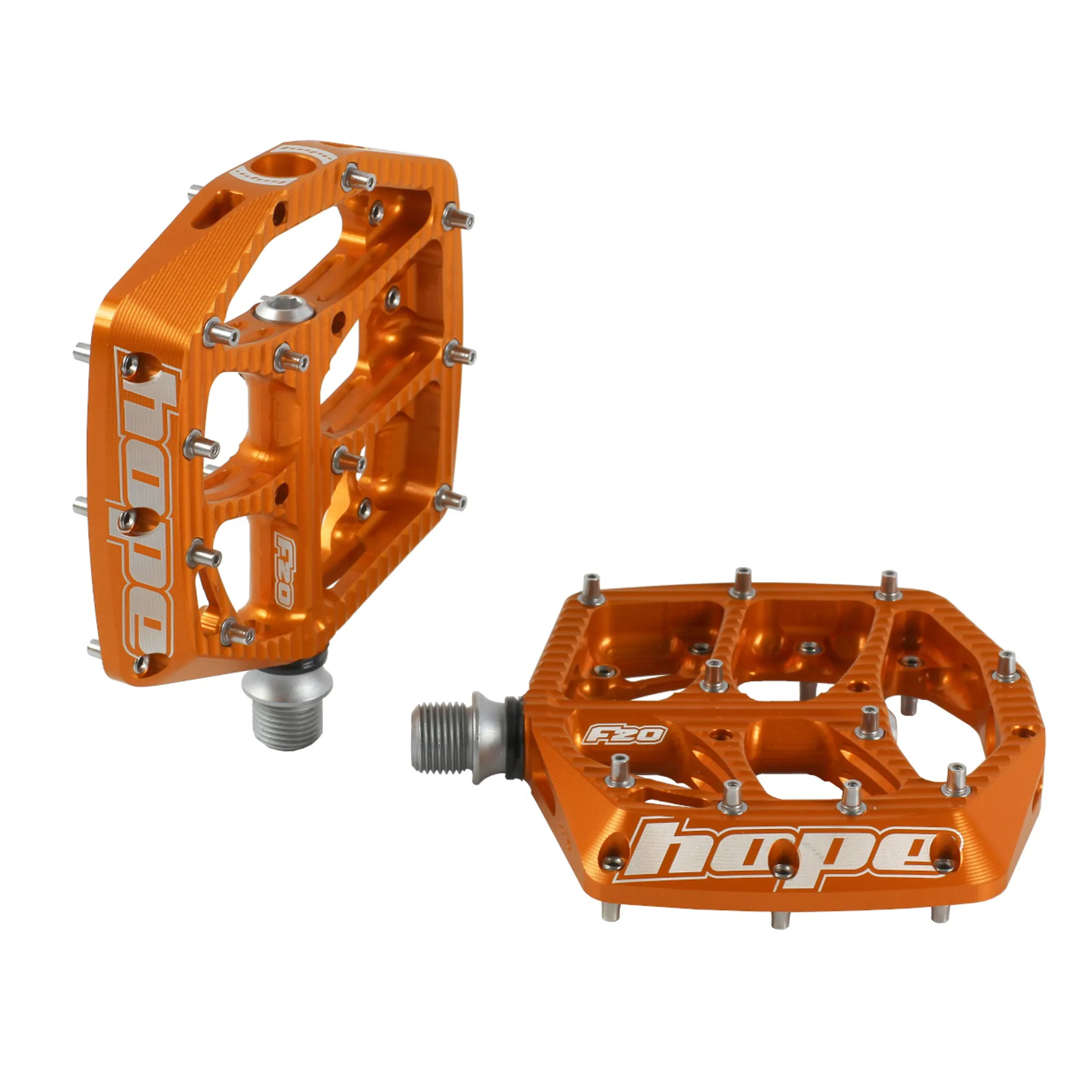 Hope F20 Flat Pedals Orange Mountain Bike