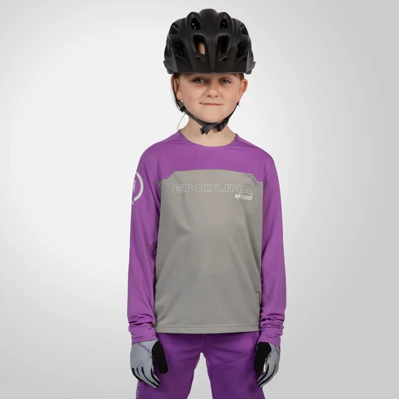 Endura Kids MT500 Burner LS MTB Jersey Thistle-1