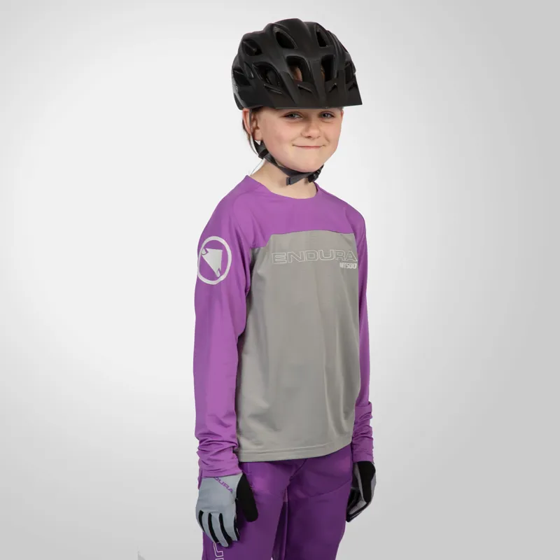 Endura Kids MT500 Burner LS MTB Jersey Thistle-2
