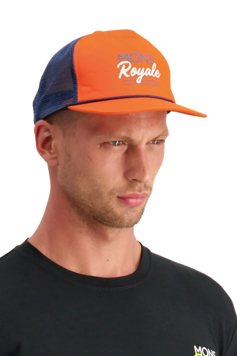 Mons Royale The ACL Trucker Cap Atlantic/Orange Smash-2