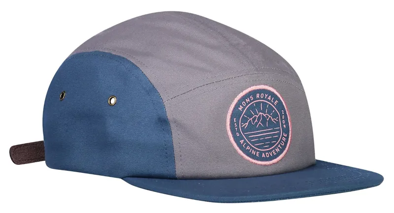 Mons Royale Beattie 5 Panel Cap Denim/Grey